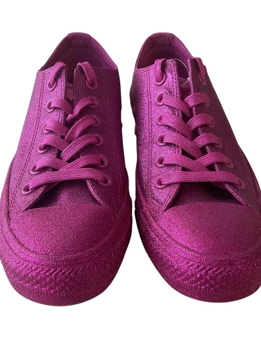 Converse Low Top Sneakers in Magenta Glitter - Picture 2 of 7